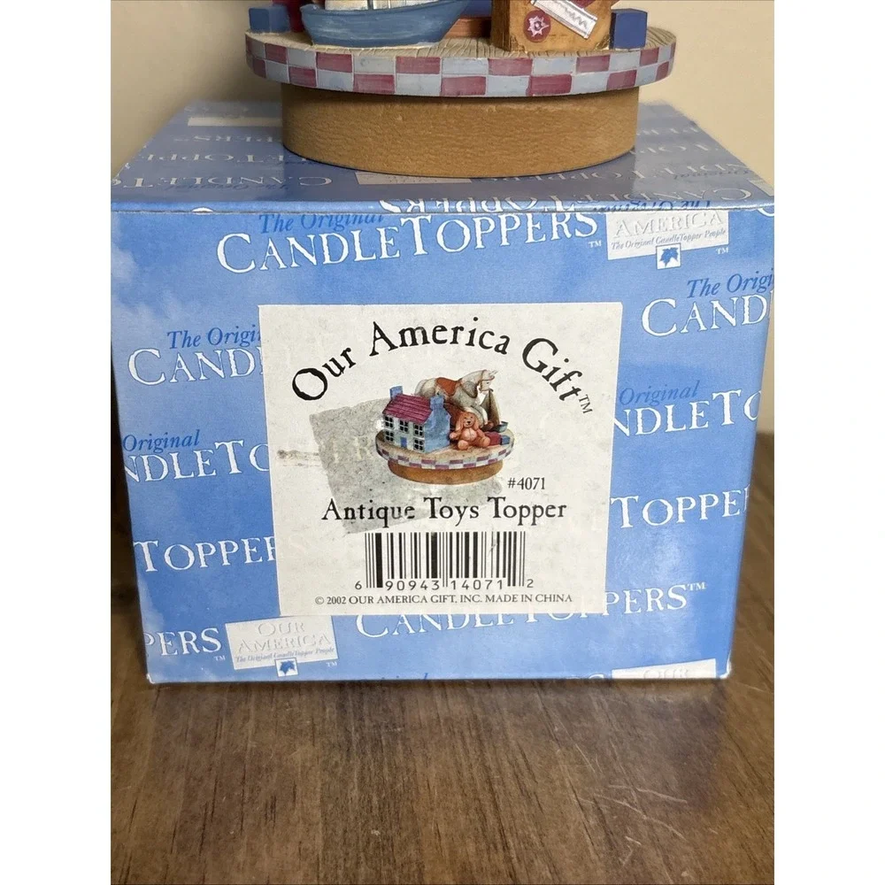 Vintage Our America  Candle Topper Antique Toys